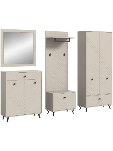 xonox.home Garderobenkombination  (B/H/T: 250x190x35 cm) in sandbeige