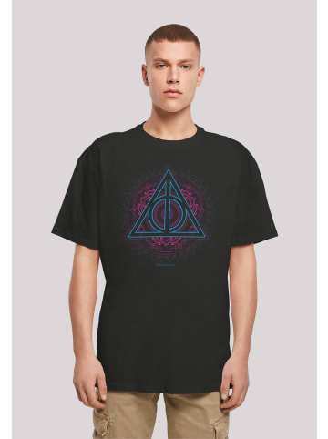F4NT4STIC Heavy Oversize T-Shirt Harry Potter Neon Deathly hollows in schwarz