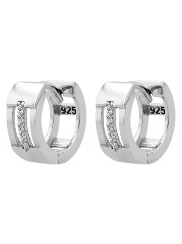 Adeliás Damen Creolen aus 925 Silber mit Zirkonia in silber