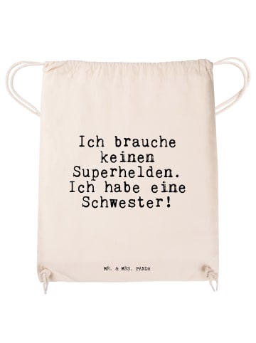 Mr. & Mrs. Panda Beutel Ich brauche keinen Superhelden.... mit S... in Creme