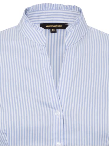 More & More Bluse in hellblau weiß