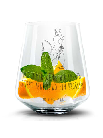 Mr. & Mrs. Panda Blümchentail Glas Eichhörnchen Blume mit Spruch in Transparent