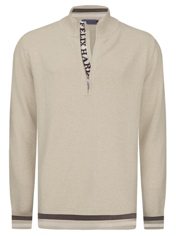 Felix Hardy Halber Reißverschluss Baumwollpullover in Beige