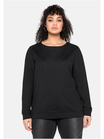 sheego Sweatshirt in schwarz