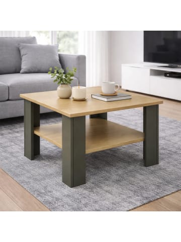 VCM  Sofatisch Couchtisch Beistelltisch Disalo 55x55 in Weiß / Anthrazit