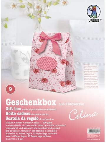 Buntpapierfabrik Ludwig Bähr Geschenkbox Celina 9,5x12,5x5cm Packung mit 5 Stück Motiv: 09