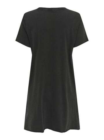 ONLY Shirtkleid Maxi Print Kurzarm Sommer Dress in Schwarz