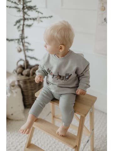 leevje Unisex Oversized Sweatshirt Dackel 'christmas is coming' in soft green