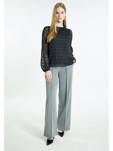 DreiMaster Damen Langarmbluse in Schwarz