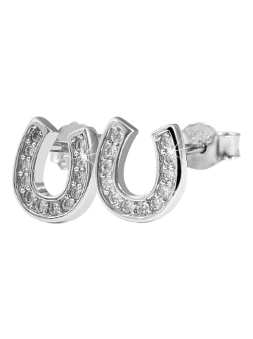 Adeliás Damen Ohrringe – Ohrstecker aus 925 Silber mit Zirkonia in silber