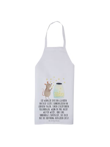 Mr. & Mrs. Panda Schürze Maus Sterne mit Spruch in Weiß