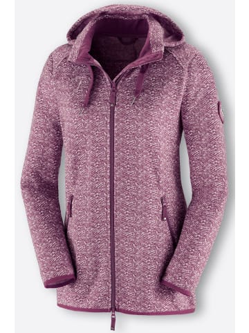 WITT WEIDEN Strickfleece-Jacke in bordeaux-weiß-gemustert
