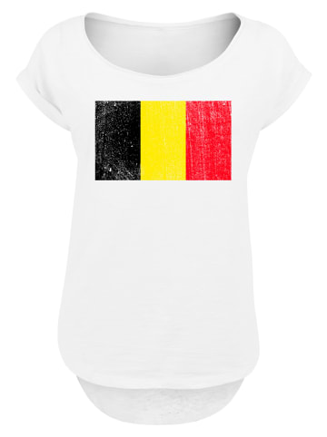 F4NT4STIC Long Cut T-Shirt Belgium Belgien Flagge in weiß