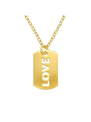 Alexander York Kette mit Anhänger PLÄTTCHEN LOVE in Gold, 2-tlg. in silber