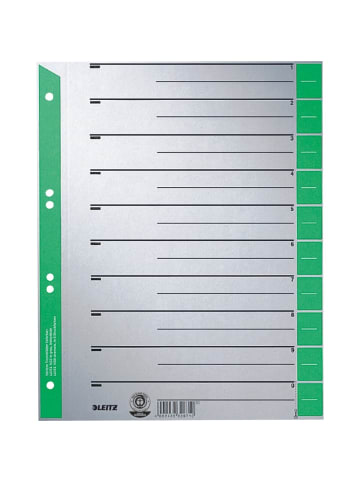 Leitz Trennblätter A4 Taben farbig grün 230g/qm Packung mit 25 Stück