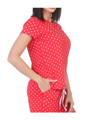 NORMANN Schlafanzug kurzarm Oberteil Pyjama Shirt Top in pink