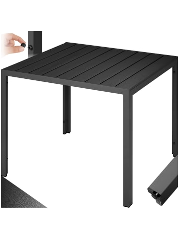 tectake Aluminium Balkontisch mit höhenverstellbaren Füßen, 90x90x74,5cm