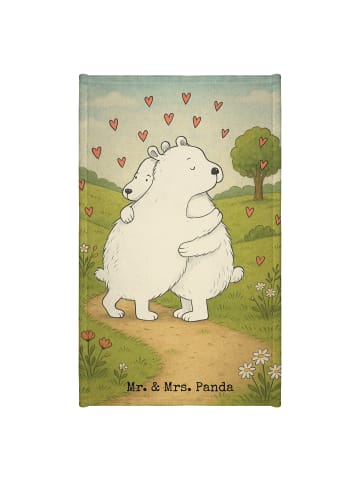 Mr. & Mrs. Panda Handtuch Eisbär Umarmen Design ohne Spruch in Weiß