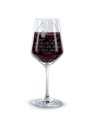 Mr. & Mrs. Panda Rotweinglas Avocado Pärchen mit Spruch in Transparent