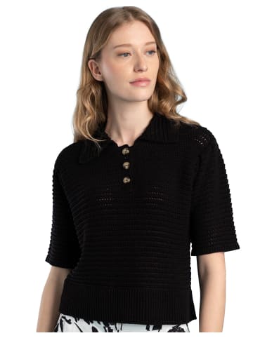 More & More Ajourpullover in black