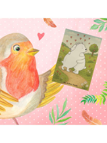 Mr. & Mrs. Panda Grußkarte Eisbär Umarmen Design ohne Spruch in Weiß