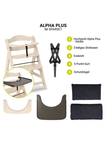 Hauck Hochstuhl Alpha Plus Vanilla - im Sparset in beige