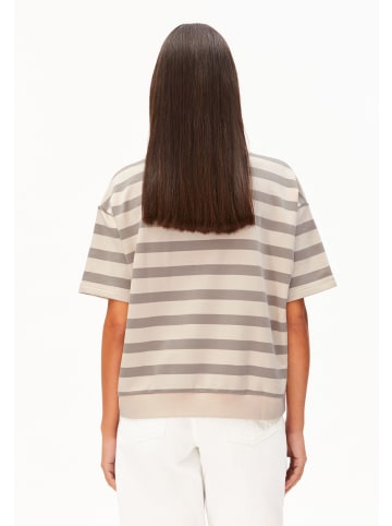 armedangels Sweatshirt Bamikaa Stripe in ecru hellgrau - 0001