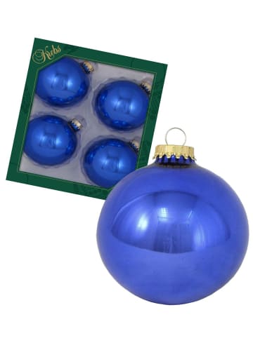 Krebs Glas Lauscha 4er-Set: Baumkugeln in Blau