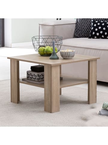 KADIMA DESIGN Couchtisch WL5.833 Eiche 60x42x60 cm Design Holztisch mit in Sonoma