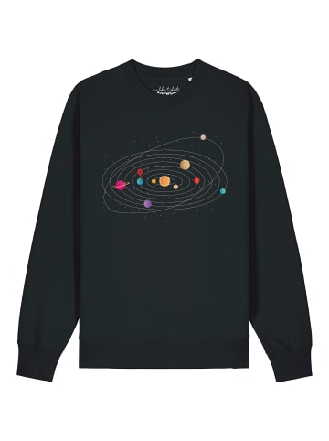 wat? Apparel Sweatshirt Sonnensystem in Schwarz