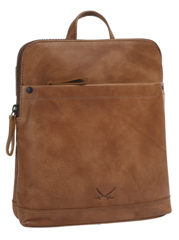 Sansibar Rucksack echt Leder in cognac