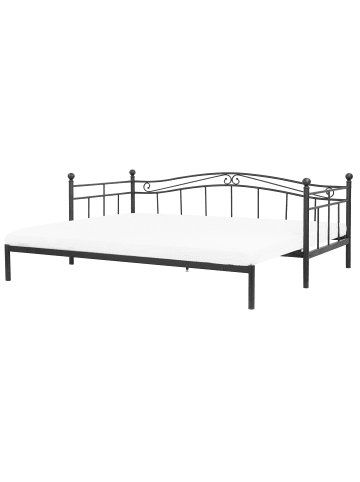 Beliani Tagesbett TULLE in Schwarz - (W) 102 x (H) 86 x (L) 209 cm