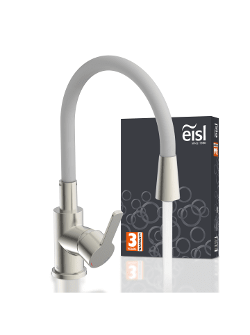 Eisl FLEXO Spültischarmatur, Edelstahloptik/Hellgrau