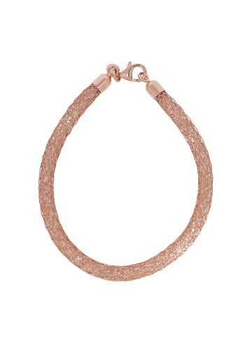 Luxxos Kette "Meshkette gefüllt mit Zirkonia" in Roségold