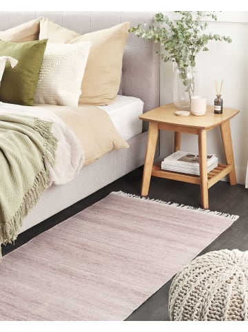 Beliani Geflochtener Teppich MALHIA in Rot - (W) 80 x (H) 0.5 x (L) 150 cm