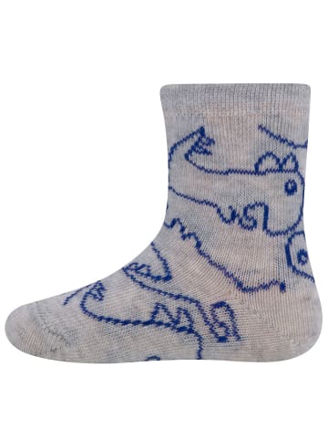 ewers 2er-Set Socken 3er Pack Dino/Ringel in surf blue-ocker hellsilber mel