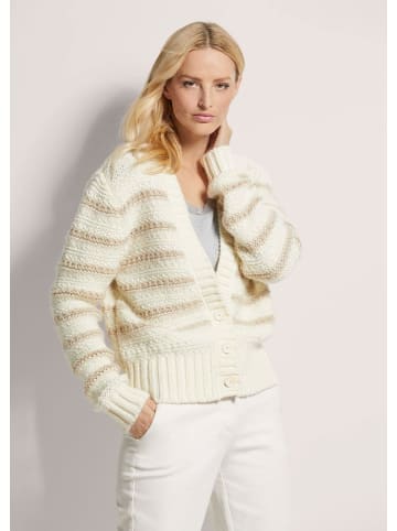MADELEINE Modische Kurzjacke mit Streifen in wollweiß / berber / melange