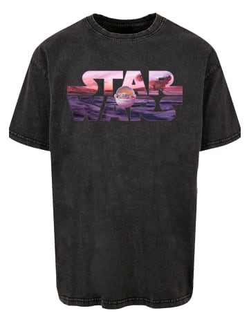 F4NT4STIC Oversize T-Shirt Star Wars The Mandalorian Child Ride The Sky in schwarz