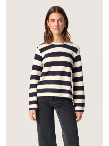 Soaked in Luxury Strickpullover SLLidya Lockere Passform in Navy & White Stripe