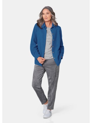 GOLDNER Lässige Wolljacke mit Hemdkragen in atlantikblau