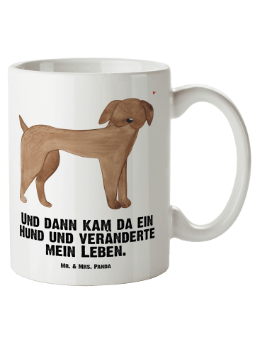 Mr. & Mrs. Panda Großer Kaffeepott Hund Dogge mit Spruch in Weiß