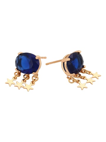 faina Women Earrings in Rose Gold Navy