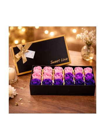 Wisam® Ewige Duftrosen Box Lila 18 Rosen Geschenk Deko