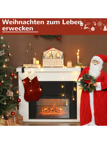 HOMCOM Weihnachtskalender-36L x 10B x 34H cm-Naturholz