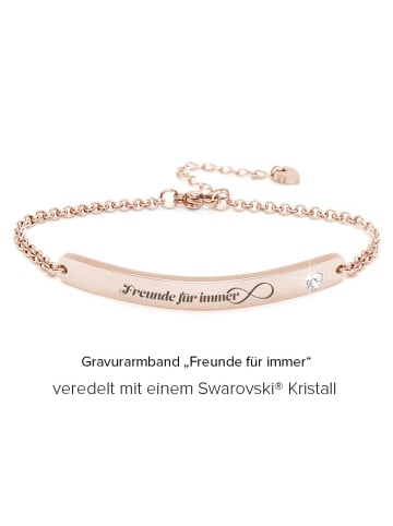 Silvity Gravur-Armband "Freunde für immer" mit einem Kristall Stein - Bronze