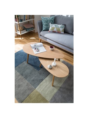 home24 home24 Couchtisch-Set (2er Set) - Eiche - MDF furniert & Massivholz Eiche - 100.0 x 40.0 x 50.0 cm in Eiche