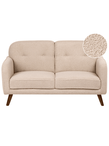 Beliani 2-Sitzer Sofa ETTRUM in Beige/Braun - (W) 149 x (H) 87 x (L) 84 cm