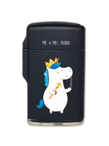 Mr. & Mrs. Panda Feuerzeug Einhorn König mit Schwert ohne Spruch in Schwarz