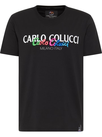 Carlo Colucci T-Shirt Camisa in Schwarz