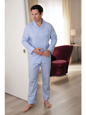 Novila Popeline Pyjama in Blau